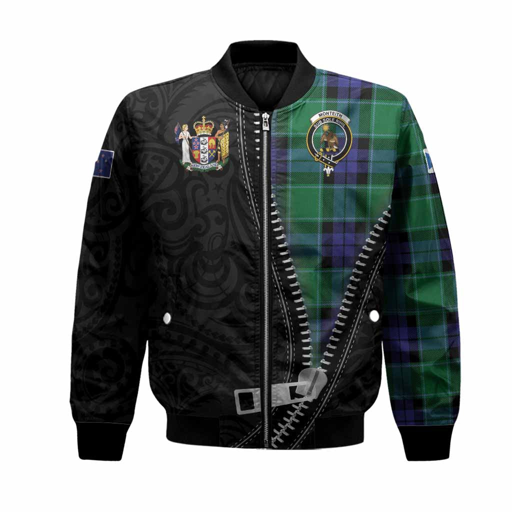 Monteith Tartan Bomber Jacket New Zealand Pattern Unique Zipper Stylized