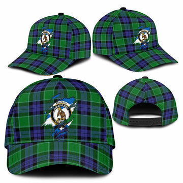 Monteith Tartan Classic Cap with Family Crest In Me Style