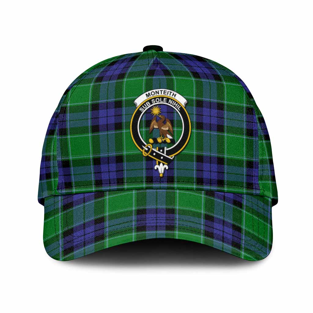 Monteith Tartan Classic Cap with Family Crest