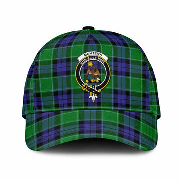 Monteith Tartan Classic Cap with Family Crest