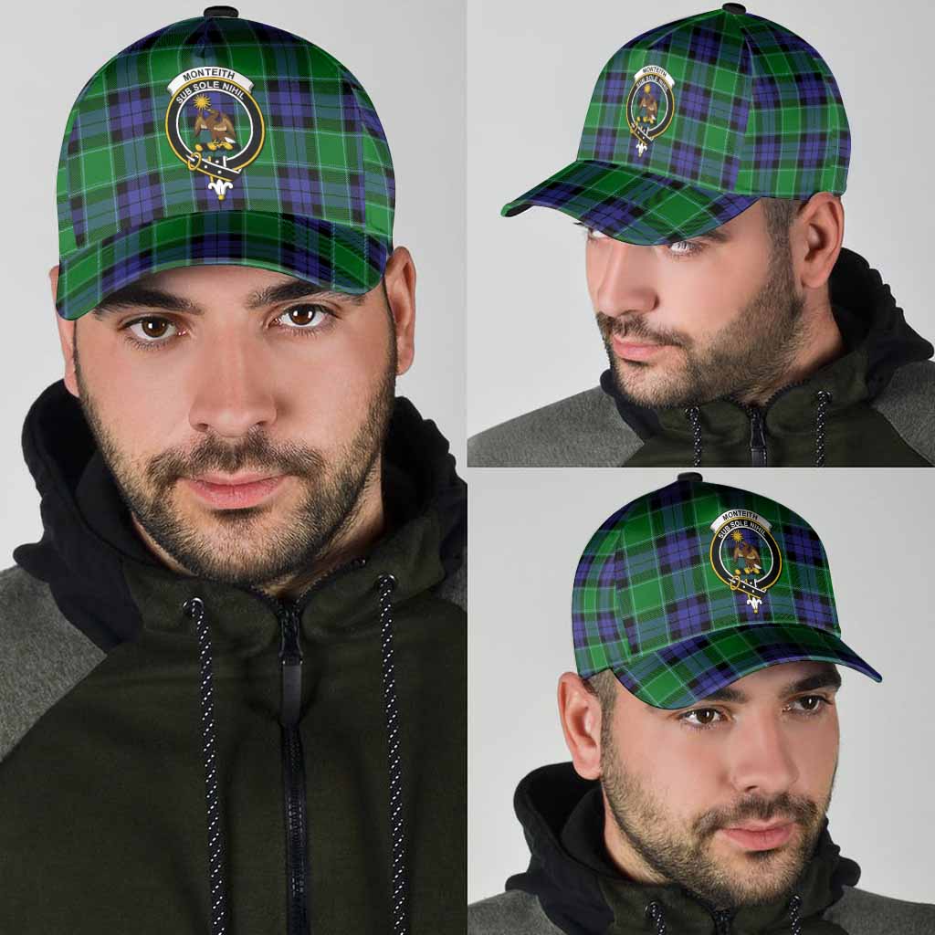 Monteith Tartan Classic Cap with Family Crest