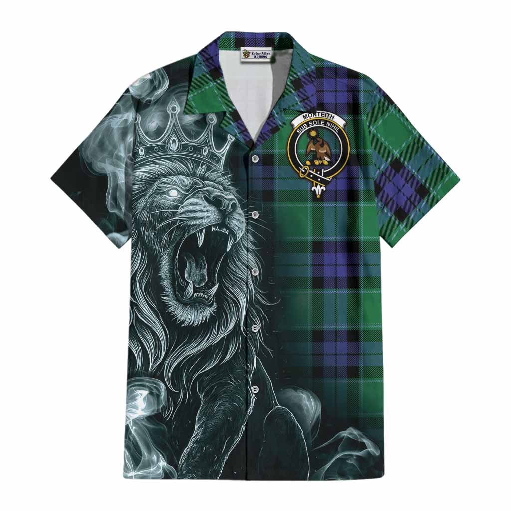 Monteith Tartan Cotton Hawaiian Shirt Roaring Lion Heritage