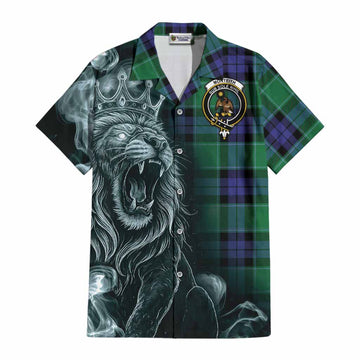 Monteith Tartan Cotton Hawaiian Shirt Roaring Lion Heritage