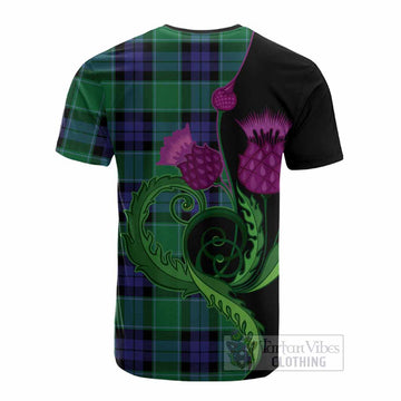 Monteith Tartan Cotton T-shirt Traditional Scottish Thistle