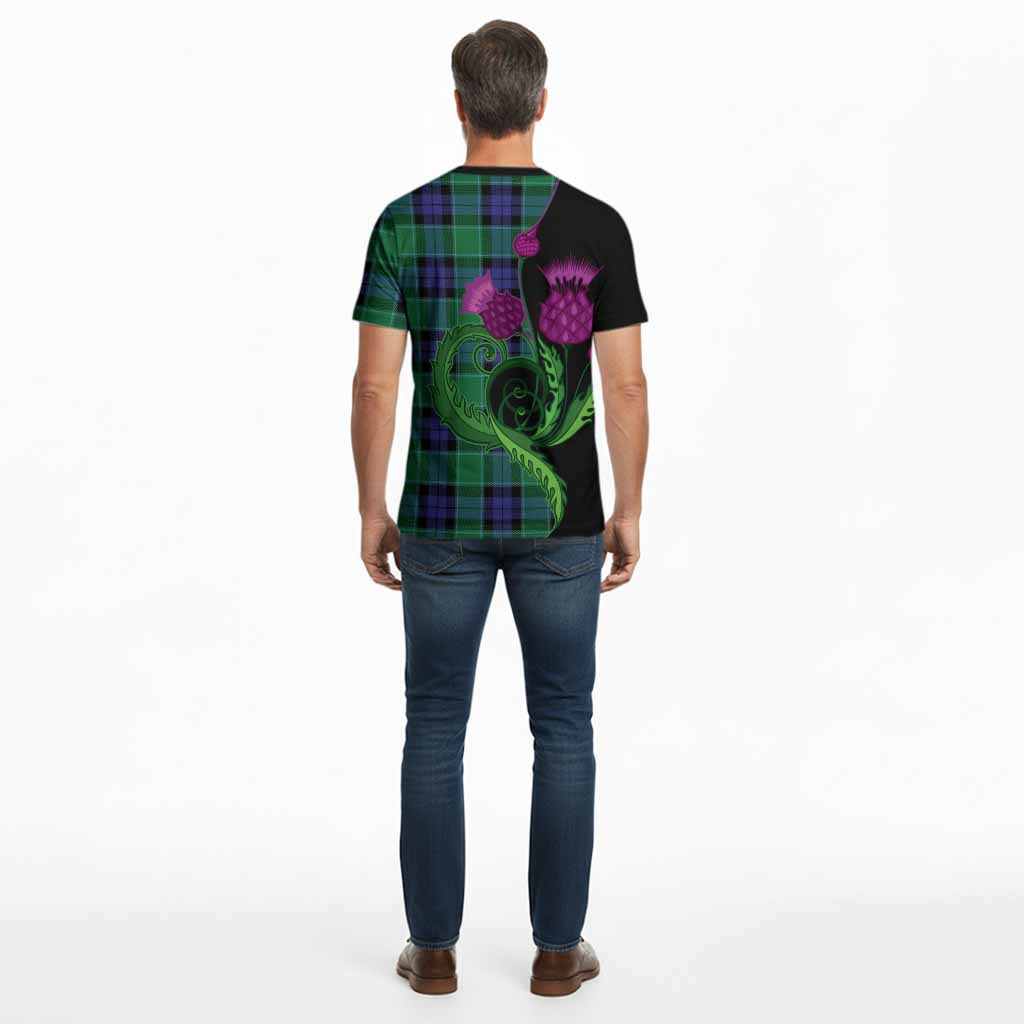 Monteith Tartan Cotton T-shirt Traditional Scottish Thistle