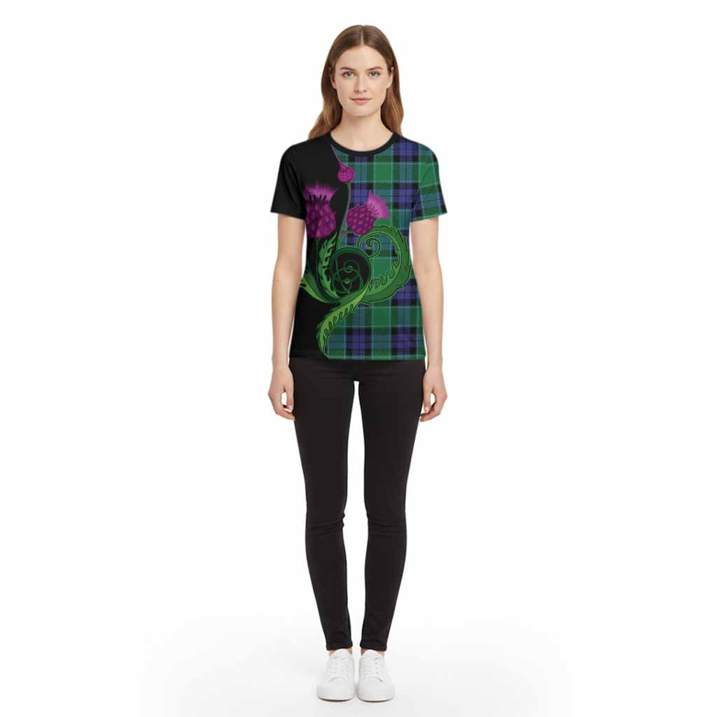Monteith Tartan Cotton T-shirt Traditional Scottish Thistle