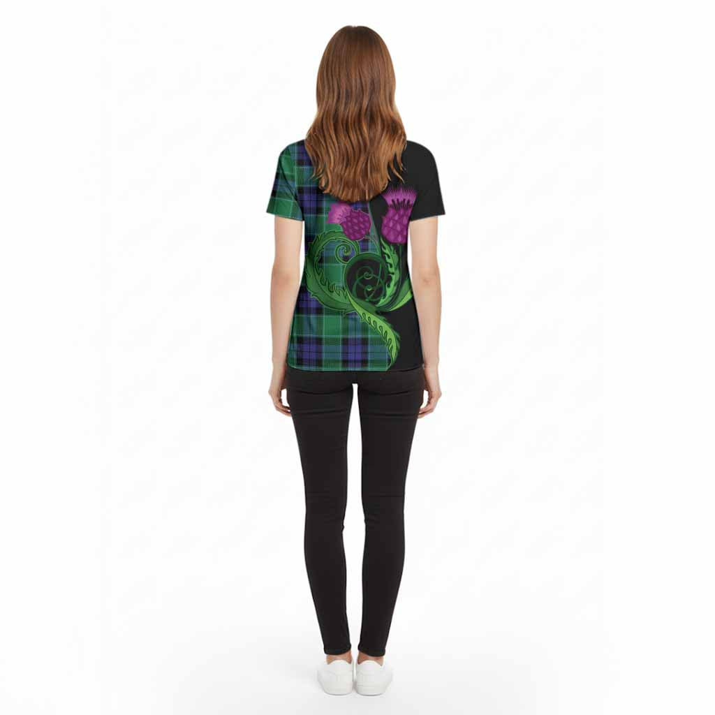 Monteith Tartan Cotton T-shirt Traditional Scottish Thistle