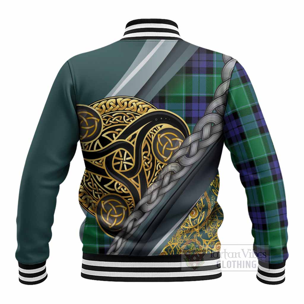 Monteith Tartan Crest Baseball Jacket Scottish Triskele Celtic - Tartan Vibes Clothing