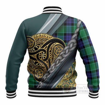 Monteith Tartan Crest Baseball Jacket Scottish Triskele Celtic