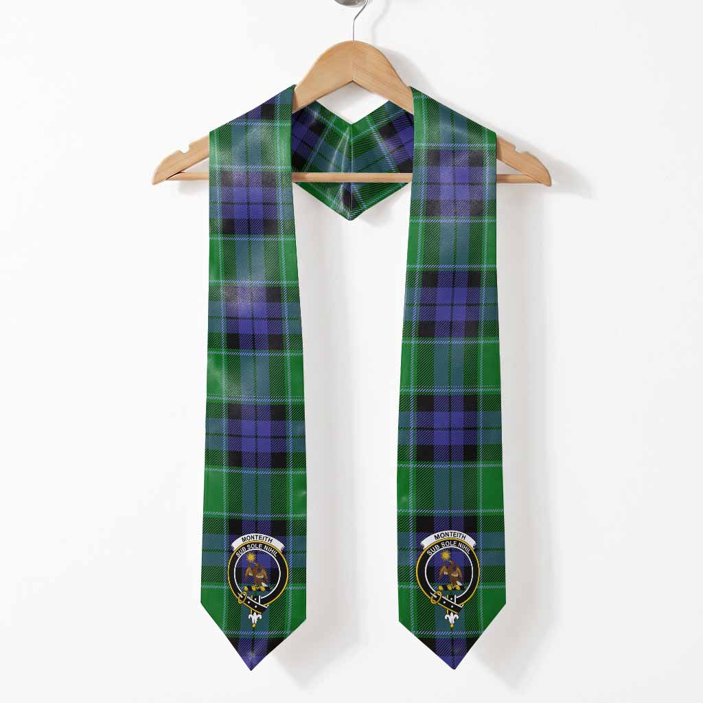 Monteith Tartan Crest Graduation Stole One Size - 72" x 5" - Tartan Vibes Clothing