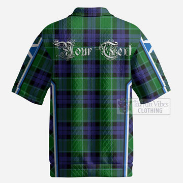 Monteith Tartan Crest Men’s Polo Sweater Top Scotland Coat of Arm Flag Style