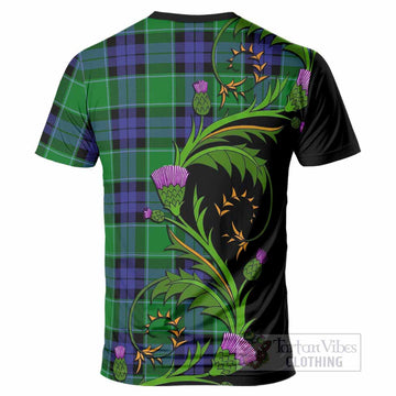 Monteith Tartan Crest T-Shirt Scottish Thistle Pride Heritage Art