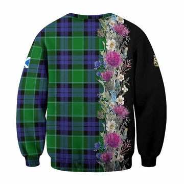 Monteith Tartan Crest Thistle Floral Sweatshirt - Tartan Vibes Clothing