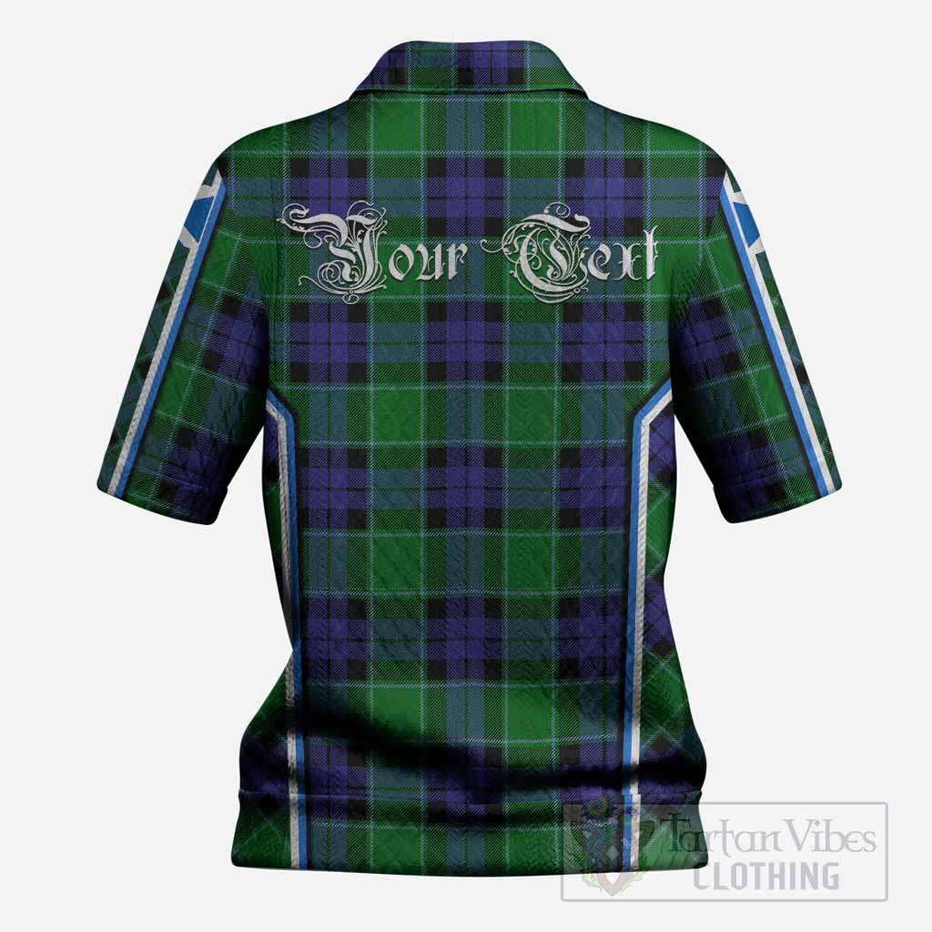 Monteith Tartan Crest Women’s Polo Sweater Top Scotland Coat of Arm Flag Style