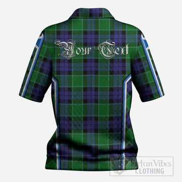 Monteith Tartan Crest Women’s Polo Sweater Top Scotland Coat of Arm Flag Style