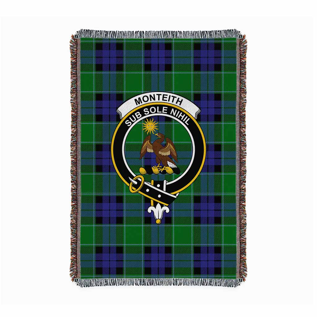 Monteith Tartan Crest Woven Blanket S 43 x 67 inches 110 x 170cm - Tartan Vibes Clothing