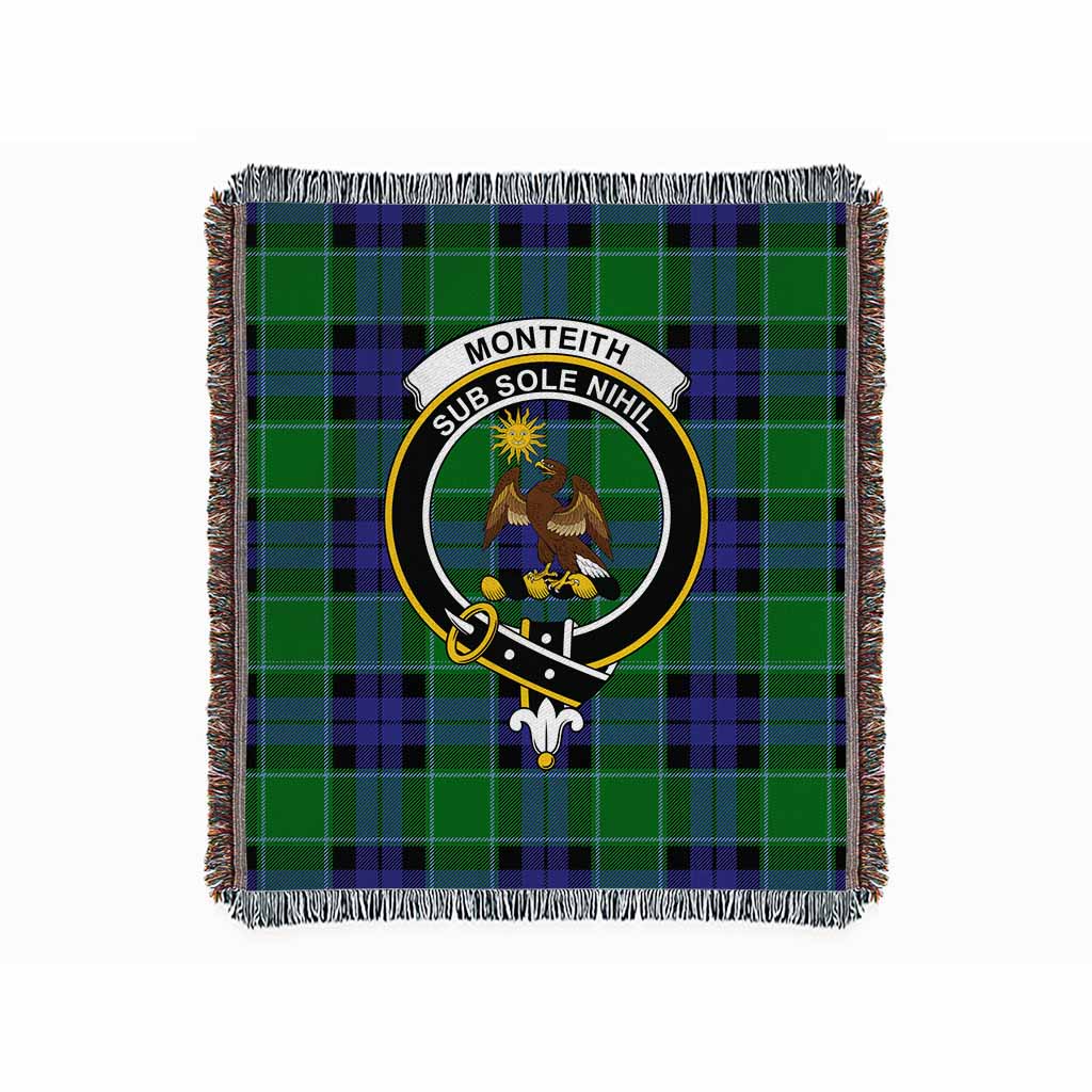 Monteith Tartan Crest Woven Blanket M 51 x 60 inches 130 x 150cm - Tartan Vibes Clothing
