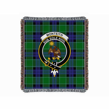Monteith Tartan Crest Woven Blanket M 51 x 60 inches 130 x 150cm - Tartan Vibes Clothing