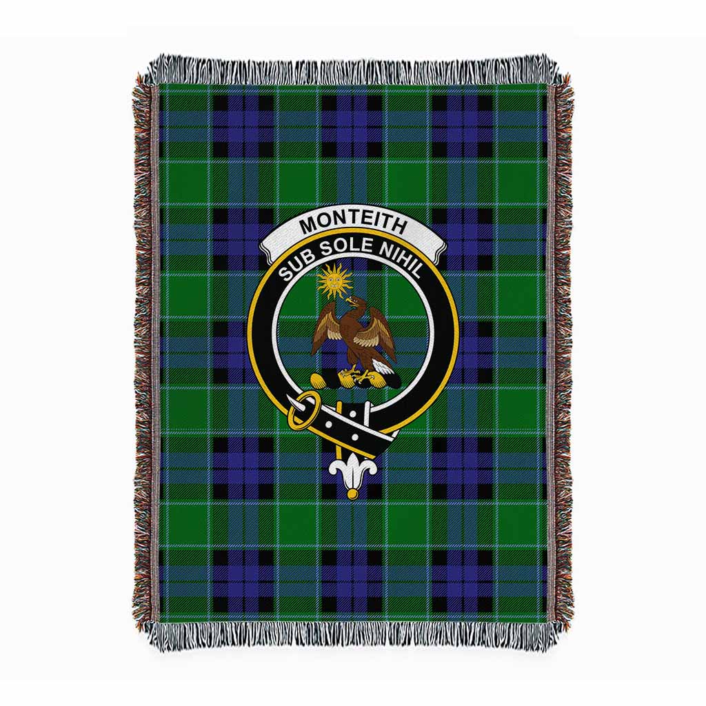 Monteith Tartan Crest Woven Blanket XL 63 x 87 inches 160 x 200cm - Tartan Vibes Clothing