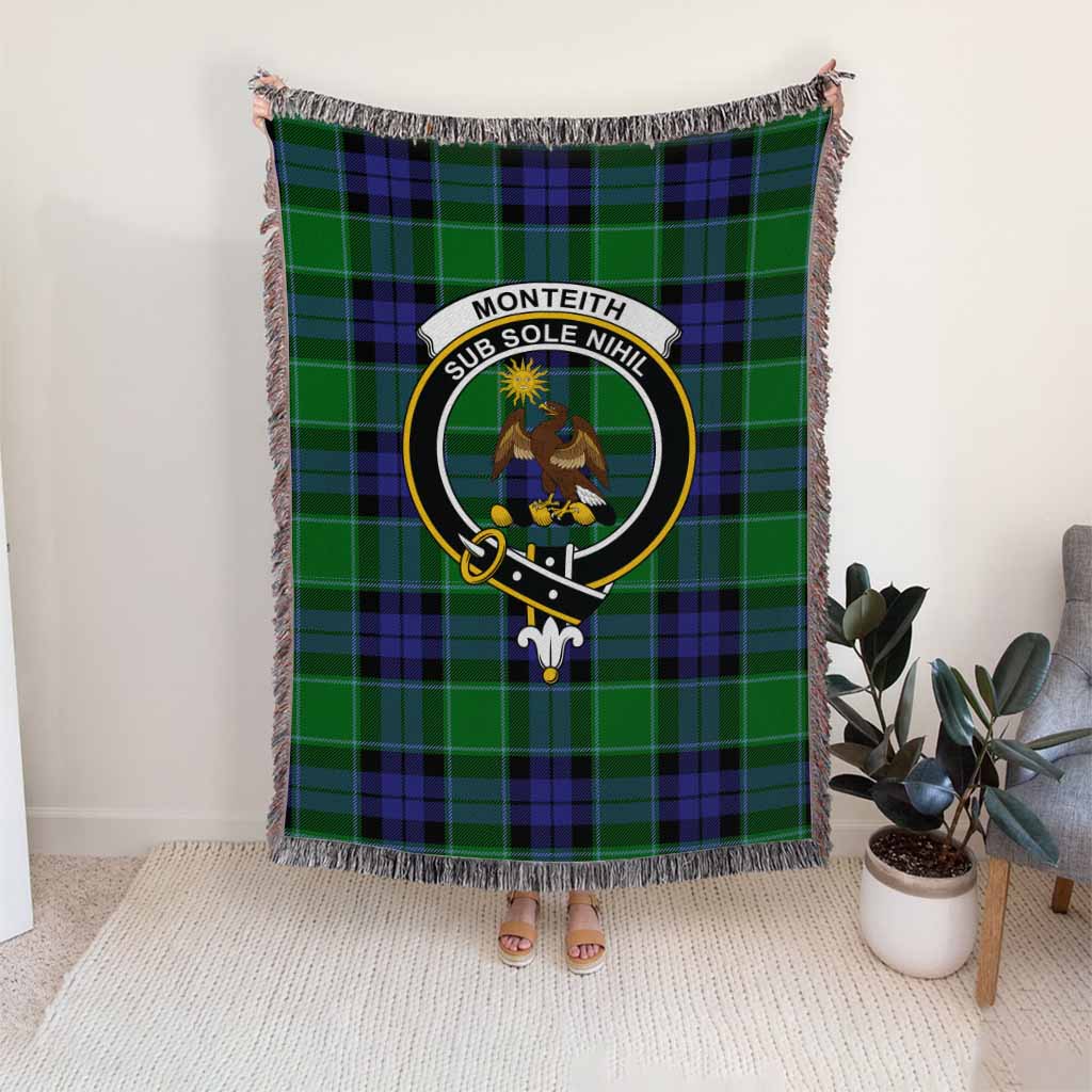 Monteith Tartan Crest Woven Blanket - Tartan Vibes Clothing