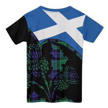 Monteith Tartan Family Crest Kid T-shirt Scotland Thistle Floral Flag Style