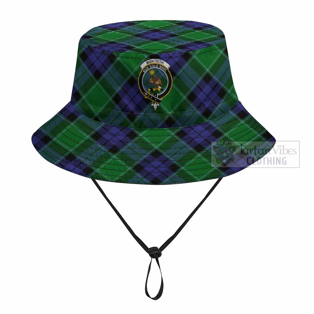 Monteith Tartan Fishing Hat with Family Crest