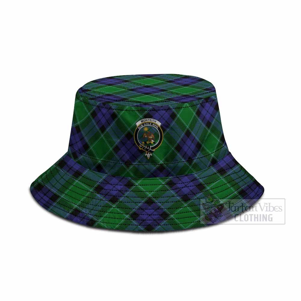 Monteith Tartan Fishing Hat with Family Crest
