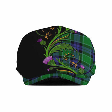 Monteith Tartan Flat Cap, Jeff Cap Scottish Thistle Pride Heritage Art