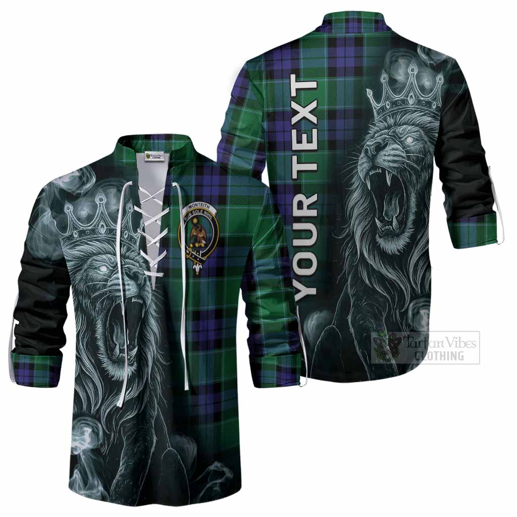 Monteith Tartan Ghillie Shirt Roaring Lion Heritage