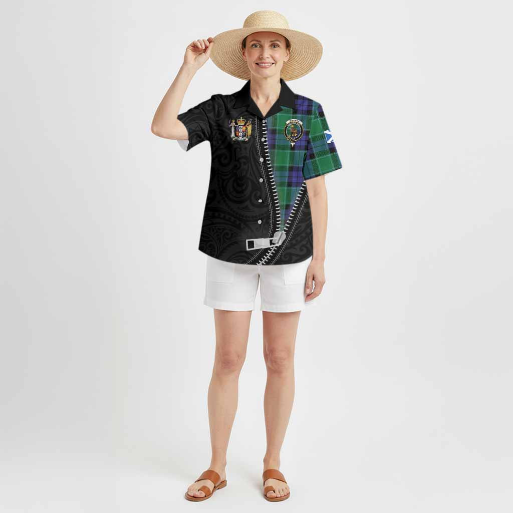 Monteith Tartan Hawaiian Shirt New Zealand Pattern Unique Zipper Stylized