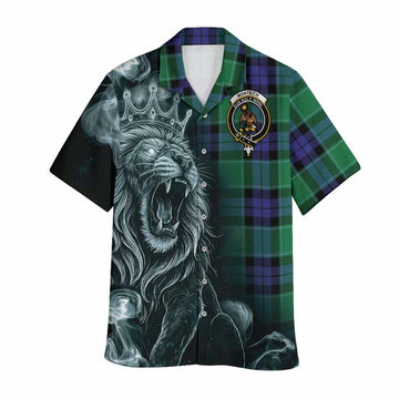Monteith Tartan Hawaiian Shirt Roaring Lion Heritage
