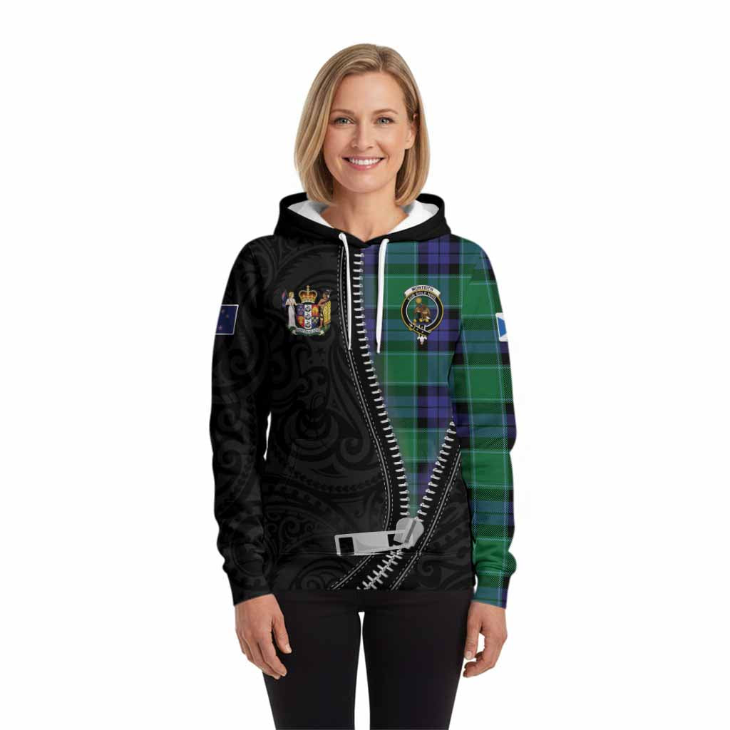 Monteith Tartan Hoodie New Zealand Pattern Unique Zipper Stylized