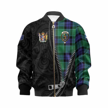 Monteith Tartan Kid Bomber Jacket New Zealand Pattern Unique Zipper Stylized
