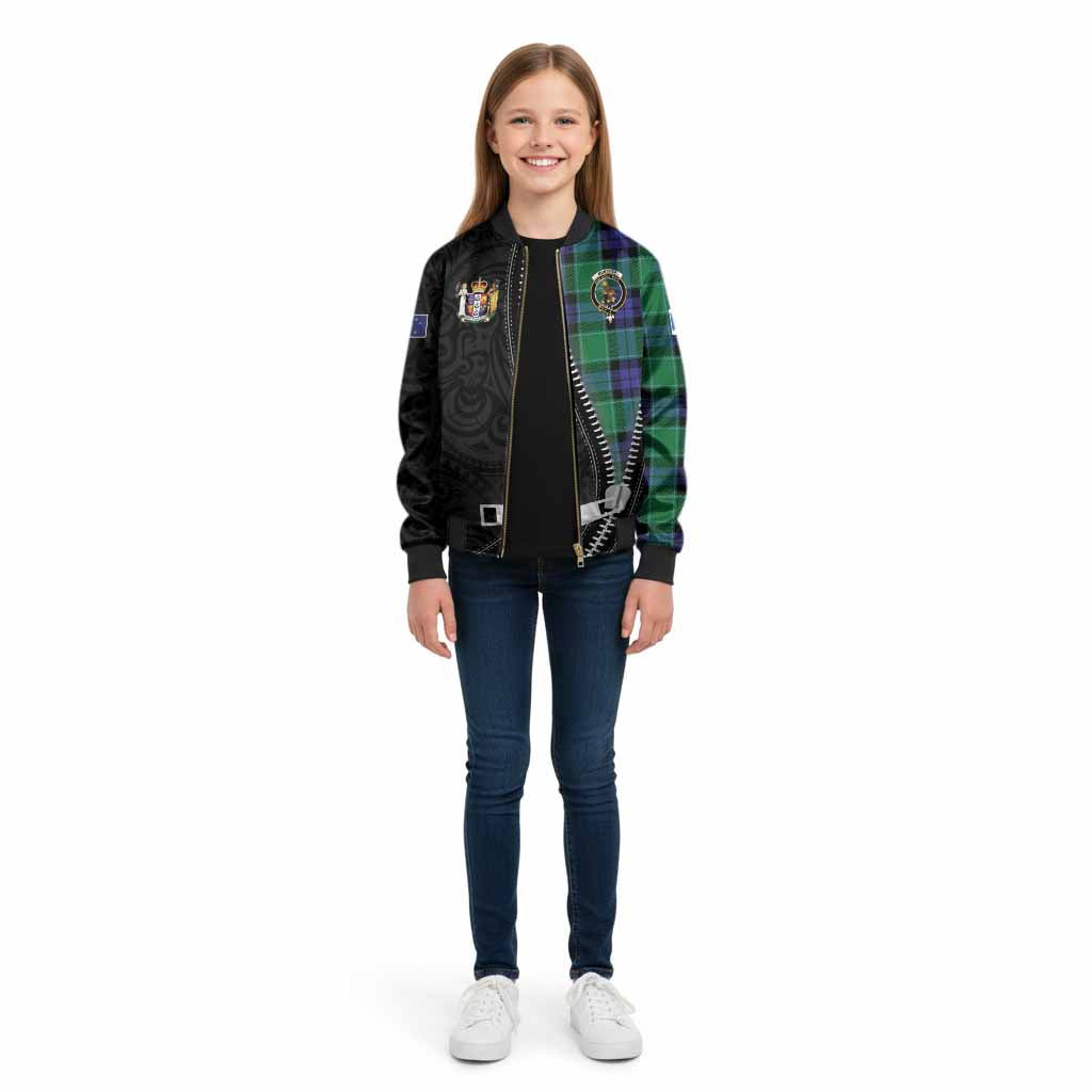Monteith Tartan Kid Bomber Jacket New Zealand Pattern Unique Zipper Stylized