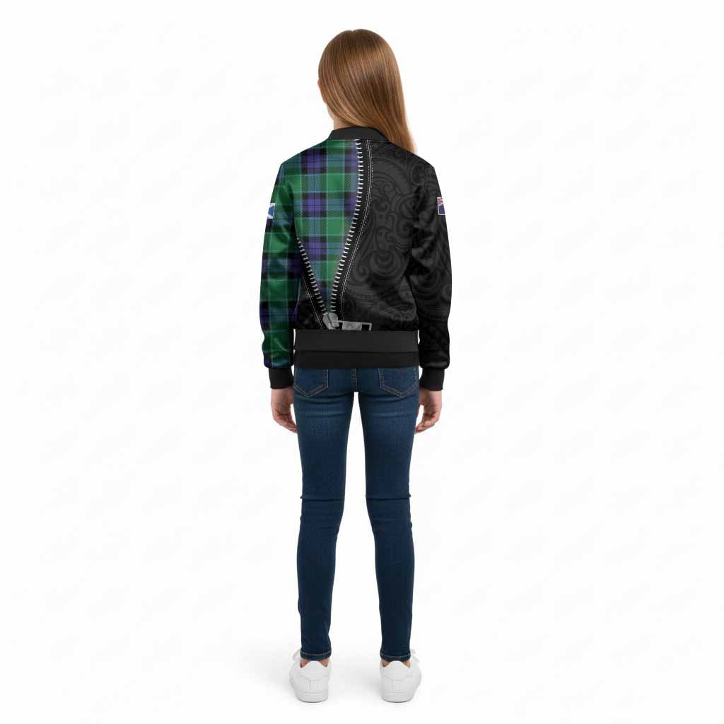 Monteith Tartan Kid Bomber Jacket New Zealand Pattern Unique Zipper Stylized