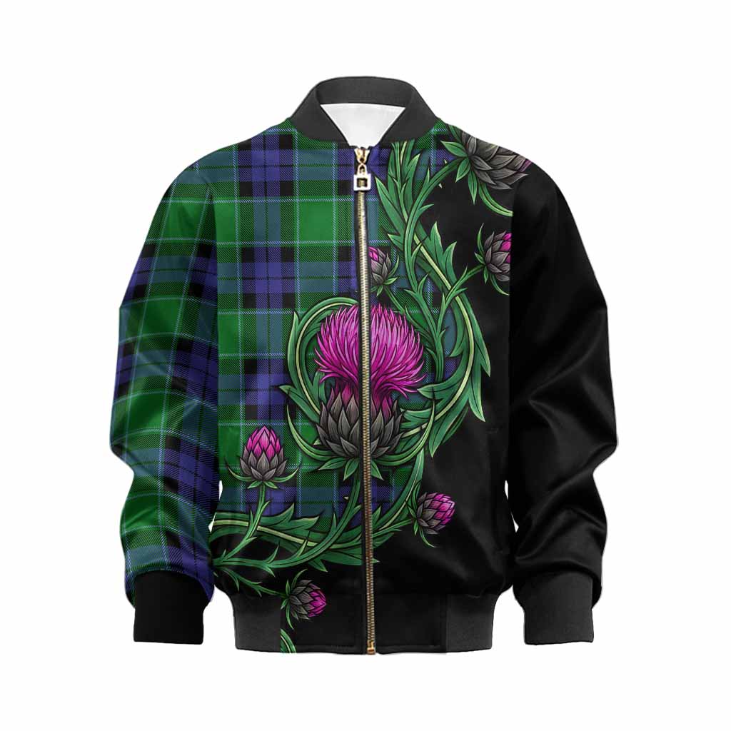 Monteith Tartan Kid Bomber Jacket Resilient Scottish Thistle Kid XS - Tartan Vibes Clothing