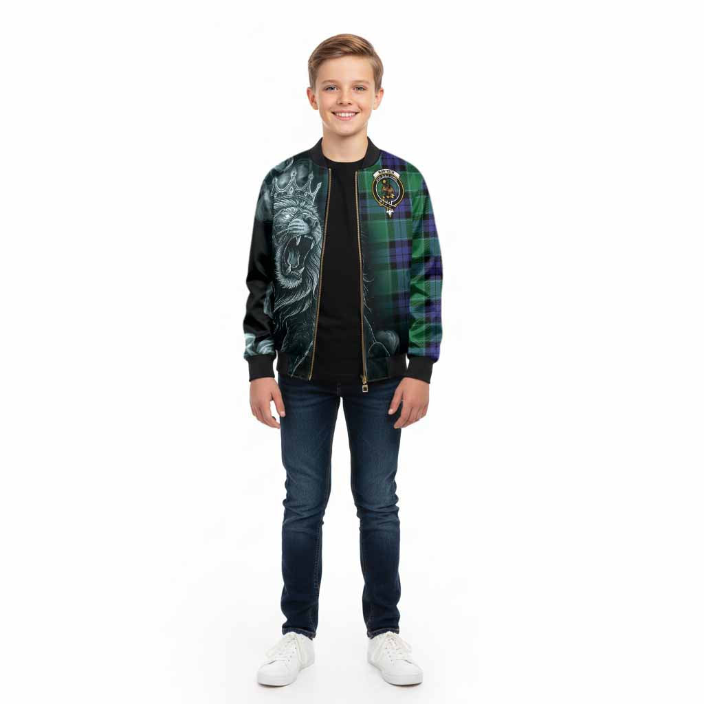 Monteith Tartan Kid Bomber Jacket Roaring Lion Heritage
