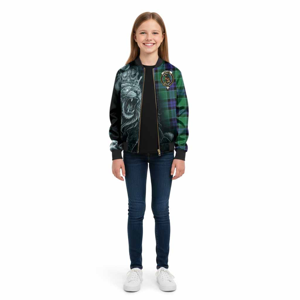 Monteith Tartan Kid Bomber Jacket Roaring Lion Heritage