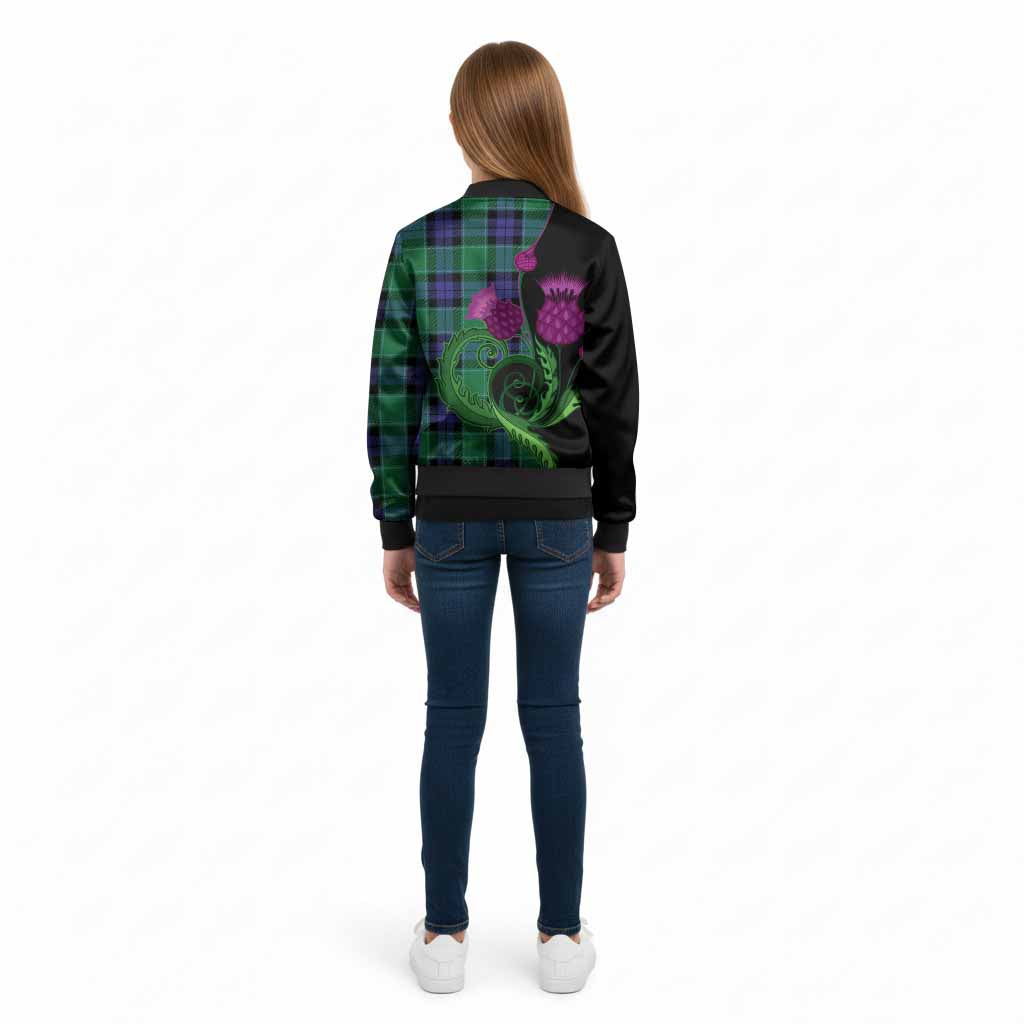 Monteith Tartan Kid Bomber Jacket Traditional Scottish Thistle