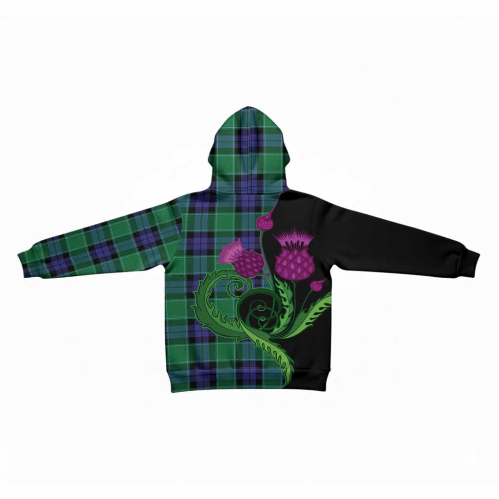 Monteith Tartan Kid Hoodie Traditional Scottish Thistle