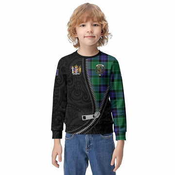 Monteith Tartan Kid Knitted Sweatshirt New Zealand Pattern Unique Zipper Stylized