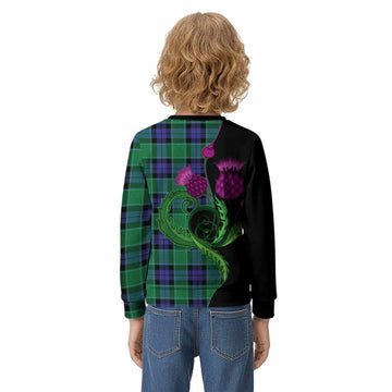 Monteith Tartan Kid Knitted Sweatshirt Traditional Scottish Thistle