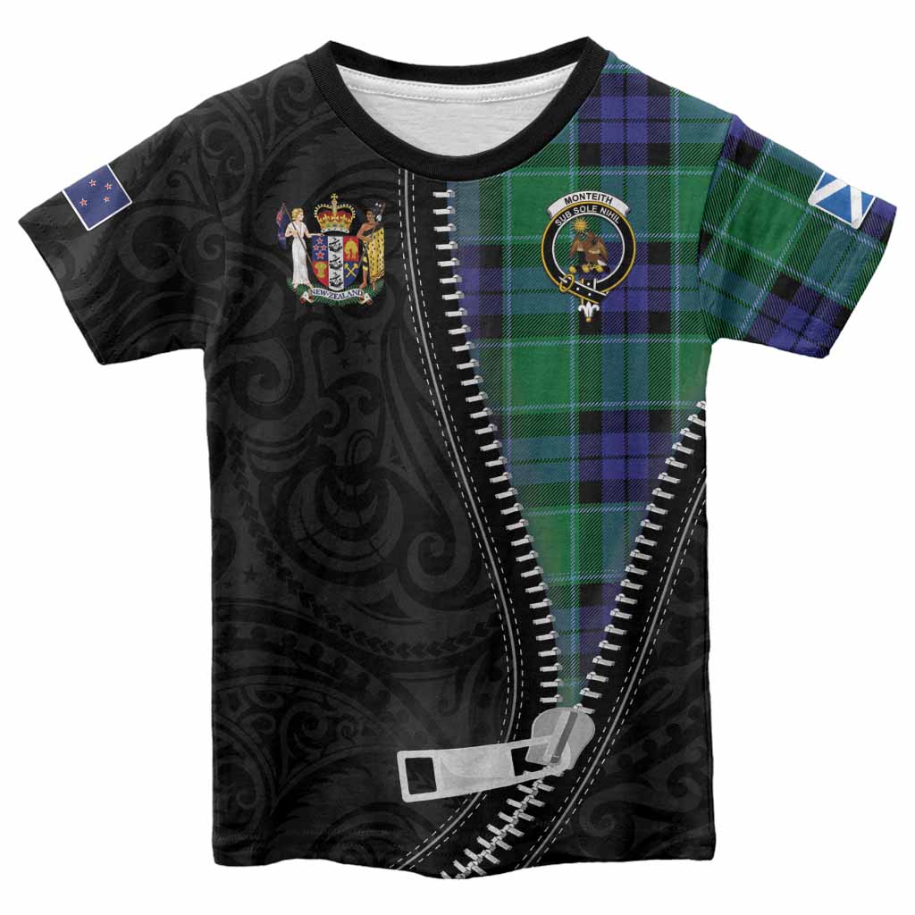 Monteith Tartan Kid T-shirt New Zealand Pattern Unique Zipper Stylized