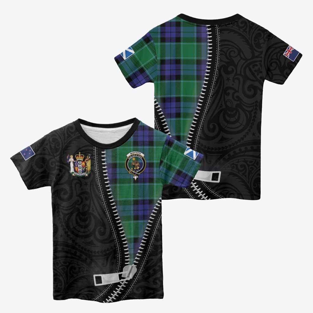 Monteith Tartan Kid T-shirt New Zealand Pattern Unique Zipper Stylized