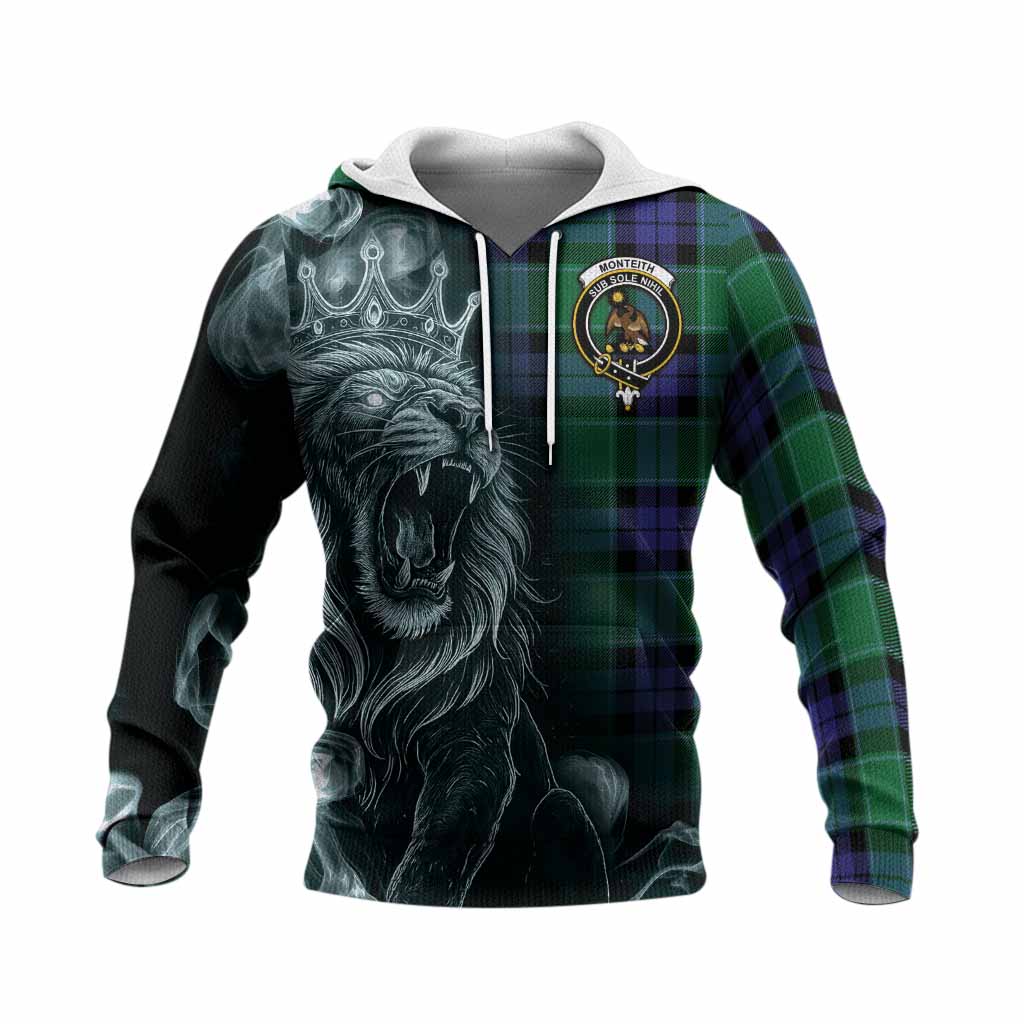 Monteith Tartan Knitted Hoodie Roaring Lion Heritage