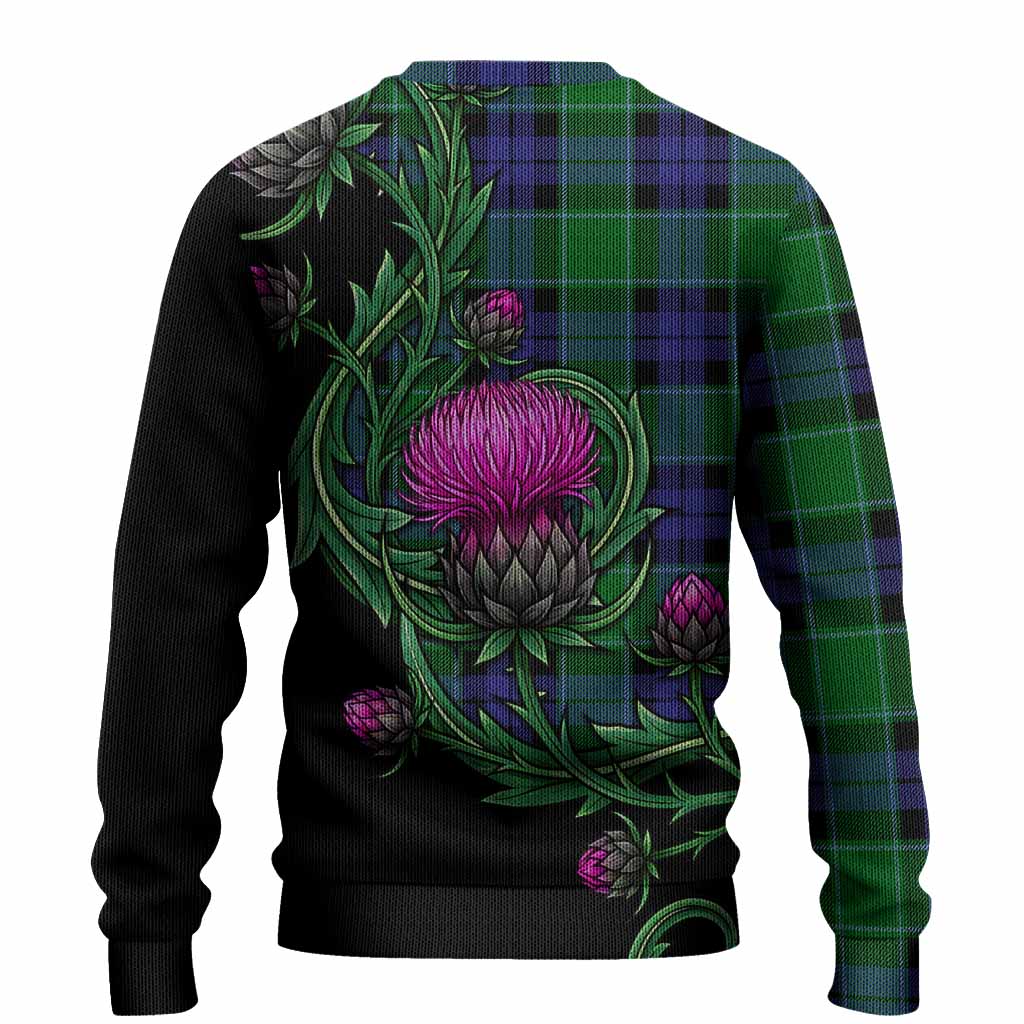 Monteith Tartan Knitted Sweater Resilient Scottish Thistle - Tartan Vibes Clothing