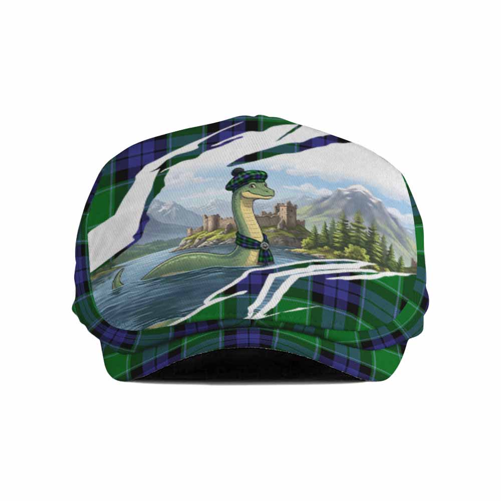 Monteith Tartan Loch Ness Monster Scottish Heritage Art Flat Cap, Jeff Cap