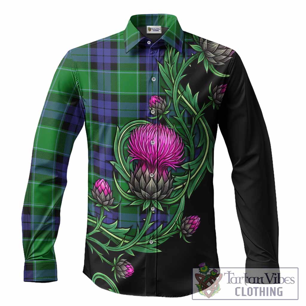 Monteith Tartan Long Sleeve Button Shirts Resilient Scottish Thistle