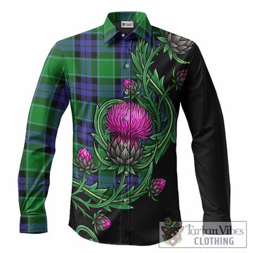 Monteith Tartan Long Sleeve Button Shirts Resilient Scottish Thistle