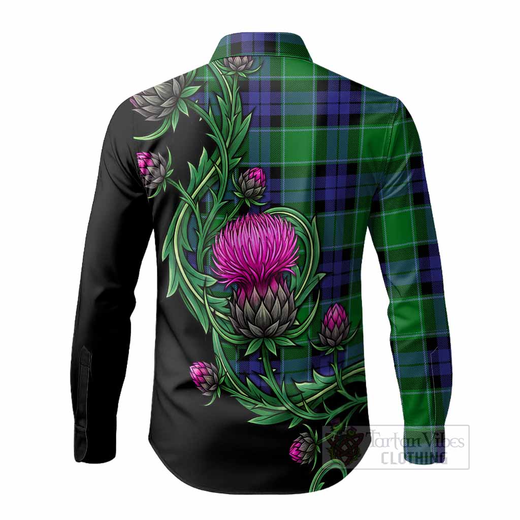 Monteith Tartan Long Sleeve Button Shirts Resilient Scottish Thistle